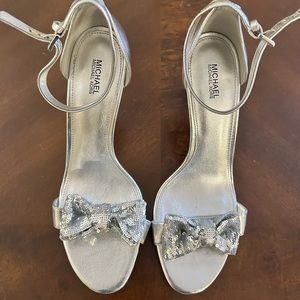 Silver heels by Michael Kors size 10